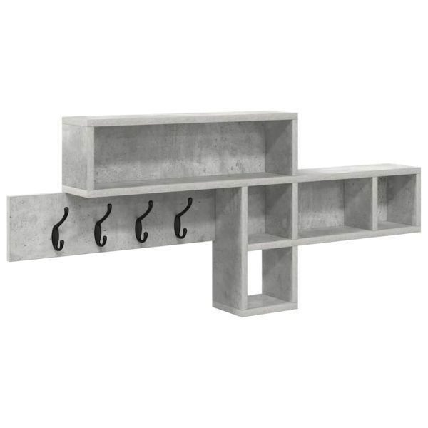 Стенен закачалка за палта Циментено сиво 100 x 12 x 43,5 см
