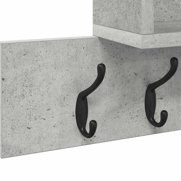 Стенен закачалка за палта Циментено сиво 100 x 12 x 43,5 см