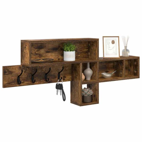 Стенен закачалка за палта с рафт Димян дъб 100 x 12 x 43,5 см