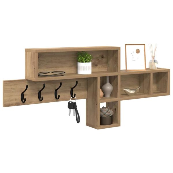Стенен закачалка за палта с рафт Дъб 100 x 12 x 43,5 см