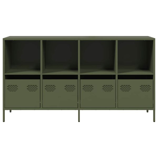 Бюфет маслиненозелен 135x39x73,5 см студеновалцувана стомана