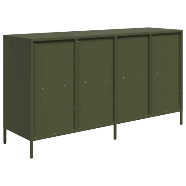 Бюфет маслиненозелен 135x39x73,5 см студеновалцувана стомана