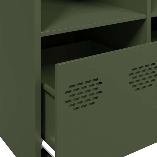 Бюфет маслиненозелен 135x39x73,5 см студеновалцувана стомана