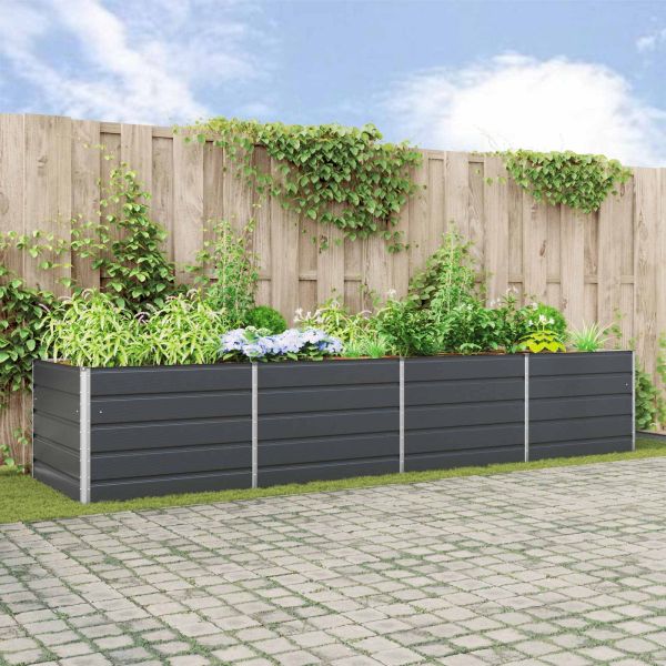 Кашпа Антрацит 385 x 100 x 75 см Галванизирана стомана