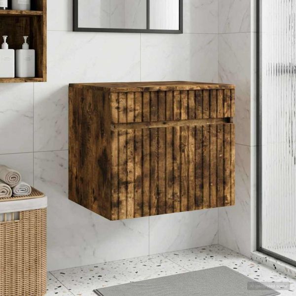 Стенно Баня Кабинет Опушен дъб 59 x 44,5 x 50 см