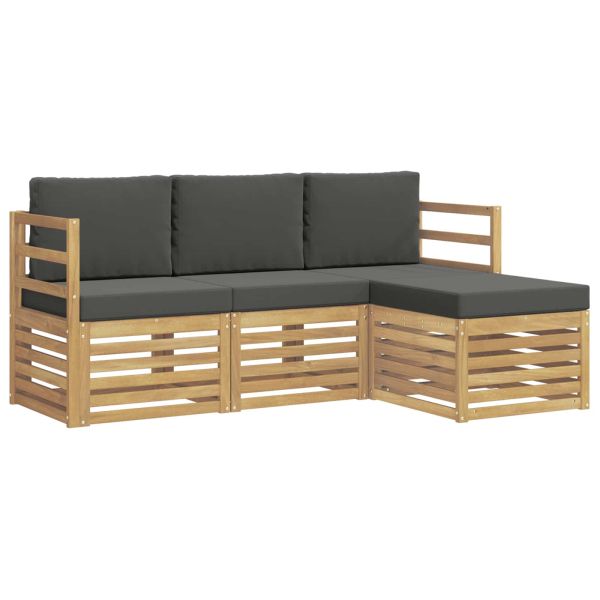 Комплект дивани за открито 4 pcs Бяло и антрацит