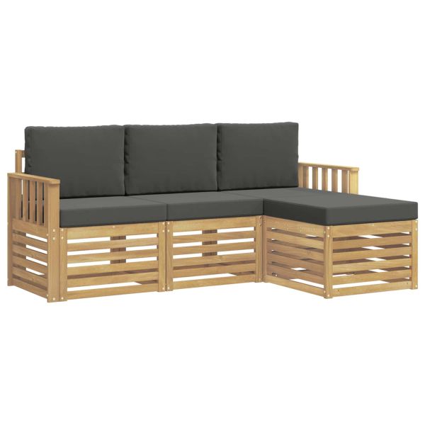 Комплект дивани за открито 4 pcs Бяло и антрацит