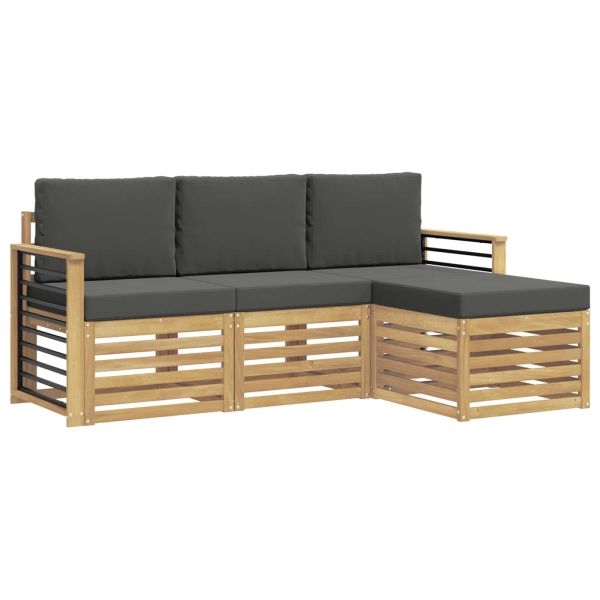 Комплект дивани за открито 4 pcs Бяло и антрацит