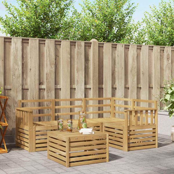 Комплект дивани за открито 5 pcs Бяло 59 x 59 x 37 см