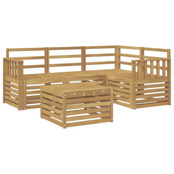 Комплект дивани за открито 5 pcs Бяло 59 x 59 x 37 см