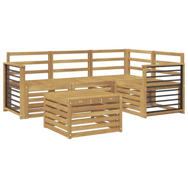 Комплект дивани за открито 5 pcs Бяло 59 x 59 x 37 см