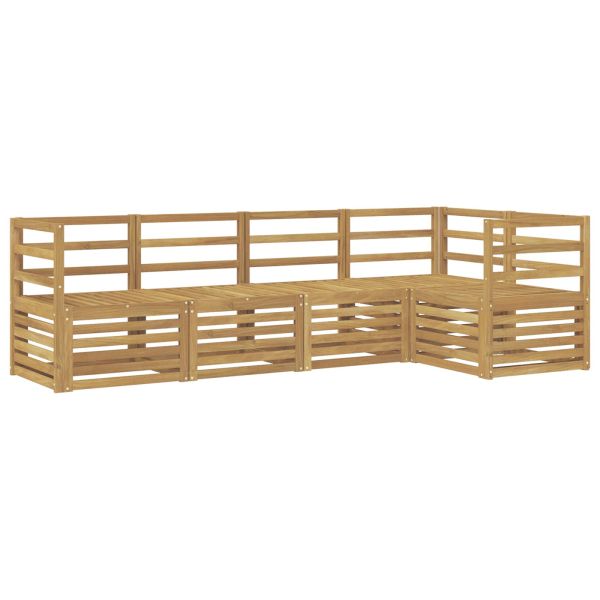 Комплект дивани за открито 5 pcs Бяло 245 x 126,5 x 73 см