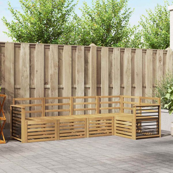 Комплект дивани за открито 5 pcs Бяло 247 x 128,5 x 73 см
