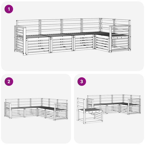 Комплект дивани за открито 5 pcs Бяло 247 x 128,5 x 73 см