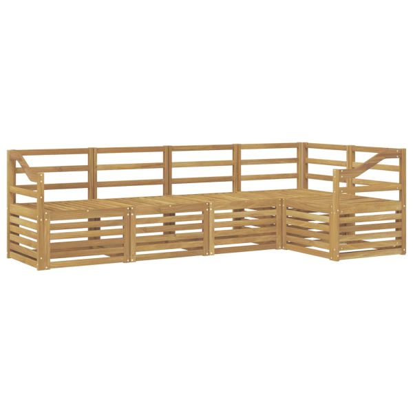 Комплект дивани за открито 5 pcs Бяло 245 x 126,5 x 73 см