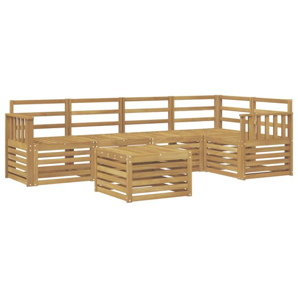 Комплект дивани за открито 6 pcs Бяло 59 x 59 x 37 см