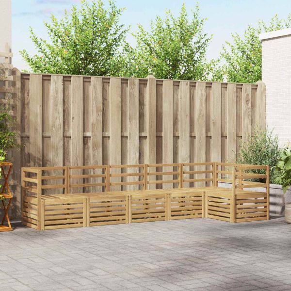 Комплект дивани за открито 6 pcs Бяло 304 x 126,5 x 73 см