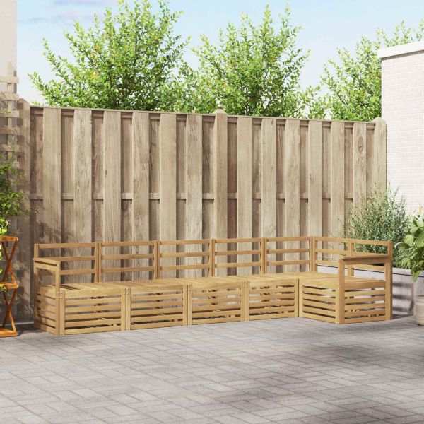 Комплект дивани за открито 6 pcs Бяло 306 x 128,5 x 73 см
