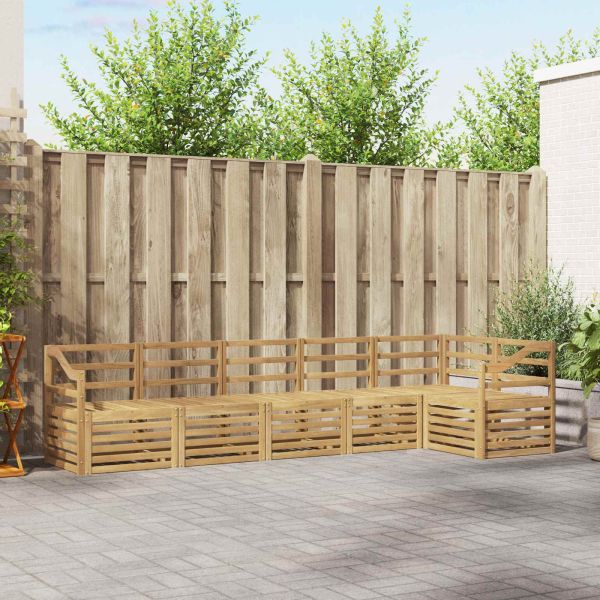 Комплект дивани за открито 6 pcs Бяло 304 x 126,5 x 73 см