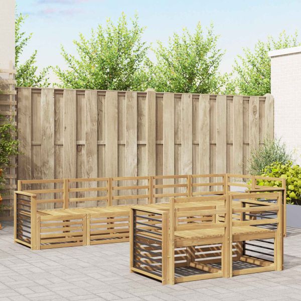 Комплект дивани за открито 8 pcs Бяло 306 x 128,5 x 73 см