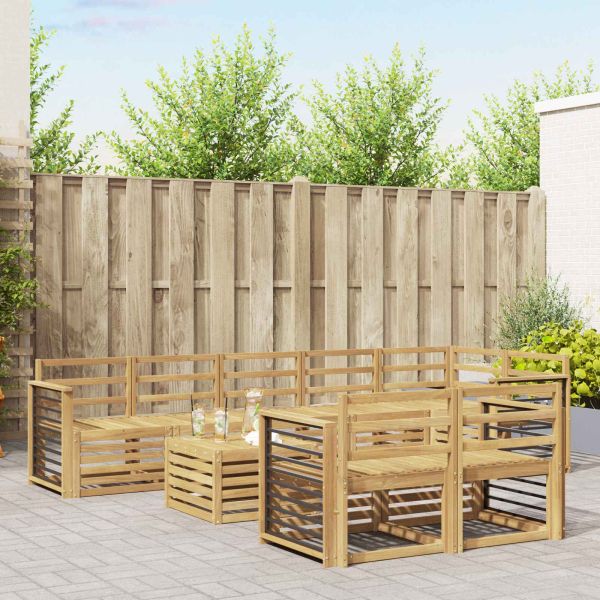 Комплект дивани за открито 9 pcs Бяло 59 x 59 x 37 см