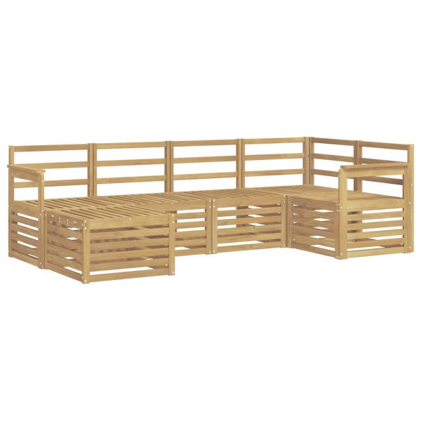 Комплект дивани за открито 6 pcs Бяло Полиестер
