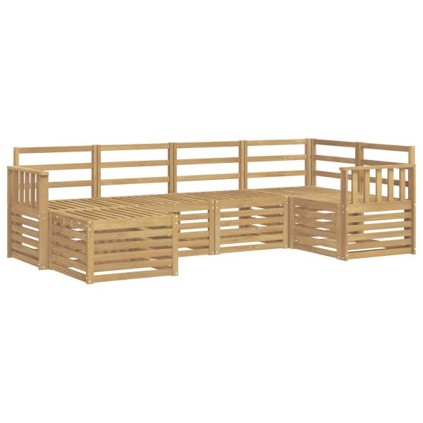 Комплект дивани за открито 6 pcs Бяло Полиестер