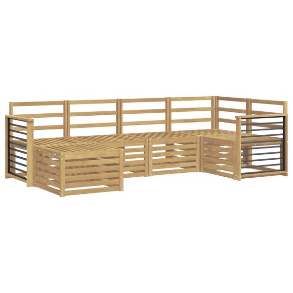 Комплект дивани за открито 6 pcs Бяло Полиестер