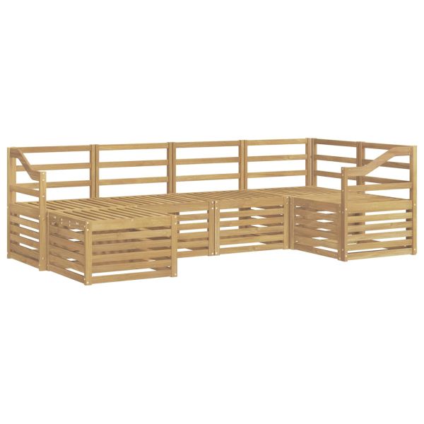 Комплект дивани за открито 6 pcs Бяло Полиестер