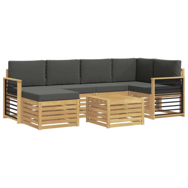 Комплект дивани за открито 7 pcs Бяло и антрацит Полиестер