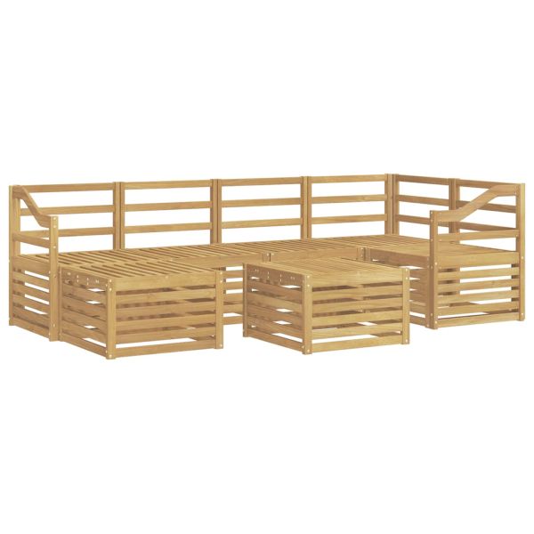 Комплект дивани за открито 7 pcs Бяло Полиестер