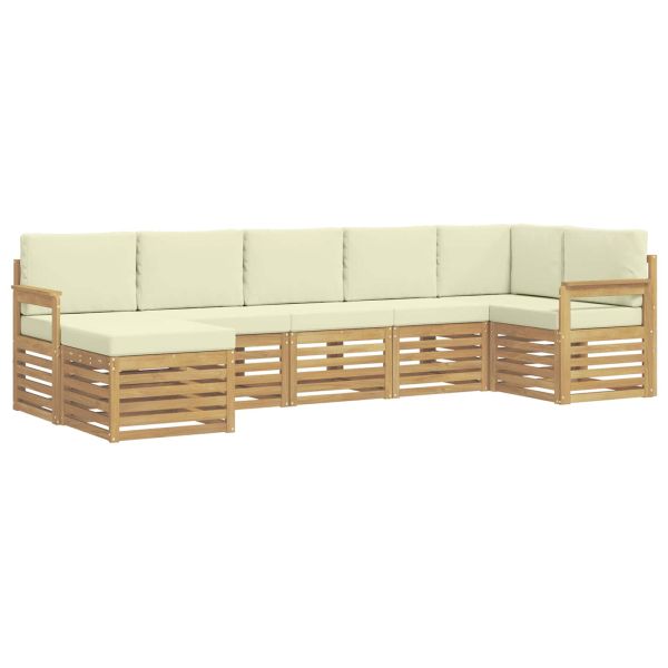 Комплект дивани за открито 7 pcs Бяло и кремаво