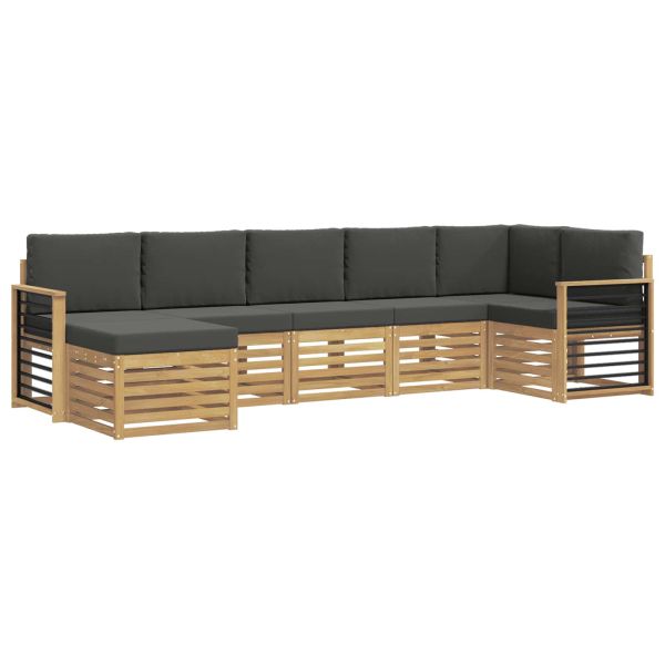 Комплект дивани за открито 7 pcs Бяло и антрацит