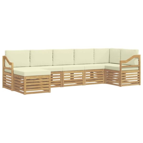 Комплект дивани за открито 7 pcs Бяло и кремаво