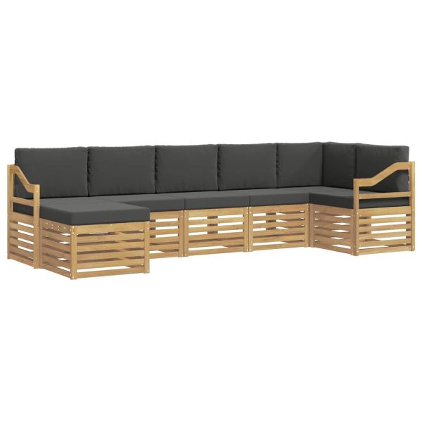 Комплект дивани за открито 7 pcs Бяло и антрацит