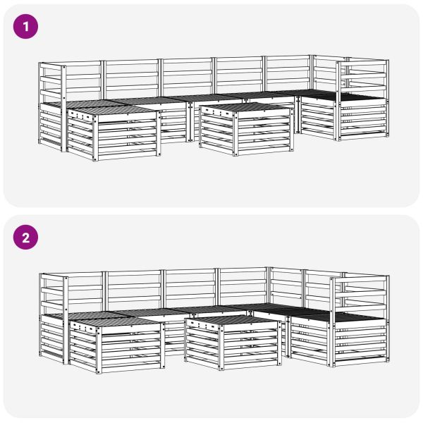 Комплект дивани за открито 8 pcs Бяло 59 x 59 x 37 см