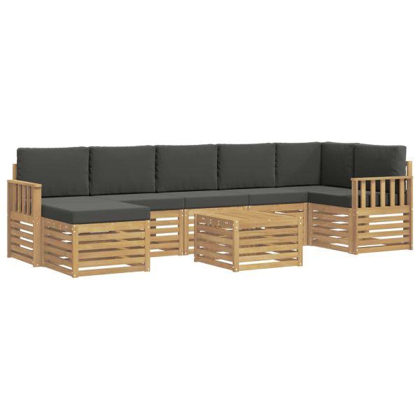 Комплект дивани за открито 8 pcs Бяло и антрацит