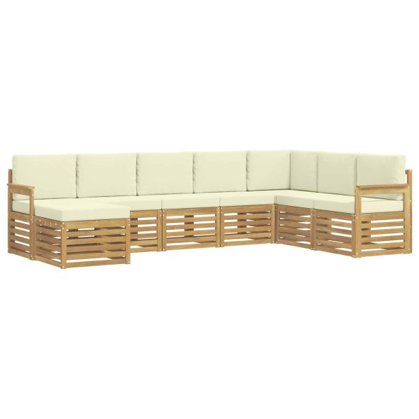 Комплект дивани за открито 8 pcs Бяло и кремаво