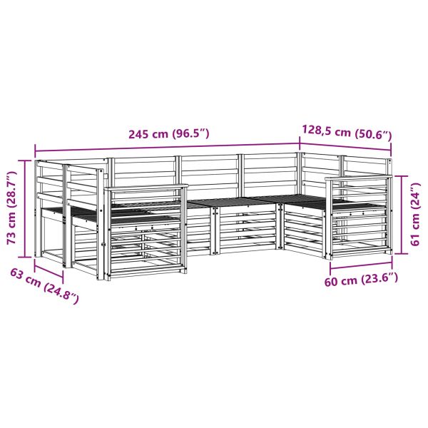 Комплект дивани за открито 6 pcs Бяло 245 x 128,5 x 73 см