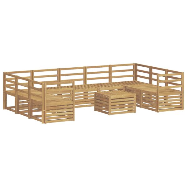 Комплект дивани за открито 10 pcs Бяло 59 x 59 x 37 см