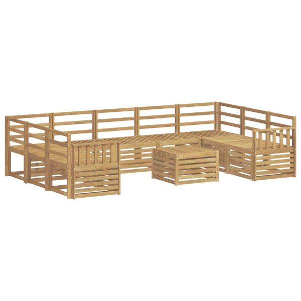 Комплект дивани за открито 10 pcs Бяло 59 x 59 x 37 см