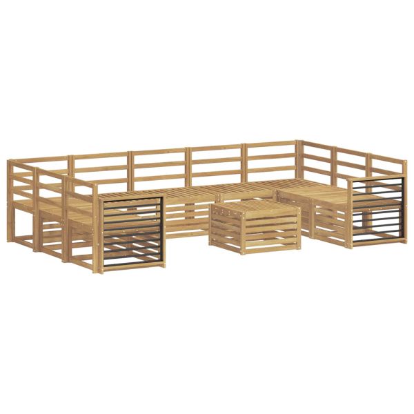 Комплект дивани за открито 10 pcs Бяло 59 x 59 x 37 см