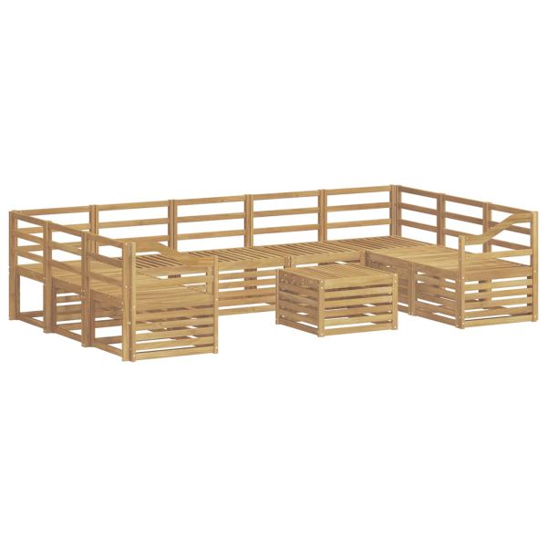 Комплект дивани за открито 10 pcs Бяло 59 x 59 x 37 см
