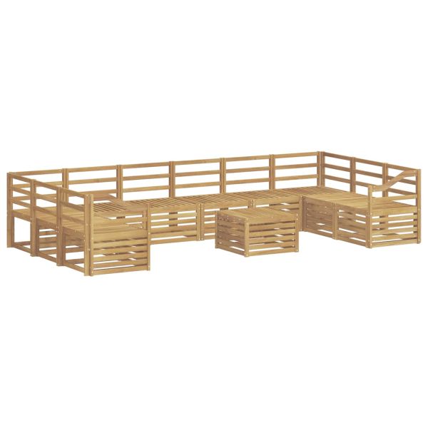 Комплект дивани за открито 11 pcs Бяло 59 x 59 x 37 см