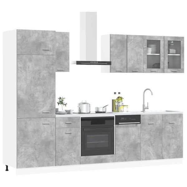 Кухненски единица Lyon 8 pcs Бетонно сиво Инженерна дървесина