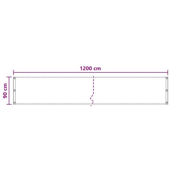 Балконен екран Антрацит 90 x 1200 см HDPE и алуминий