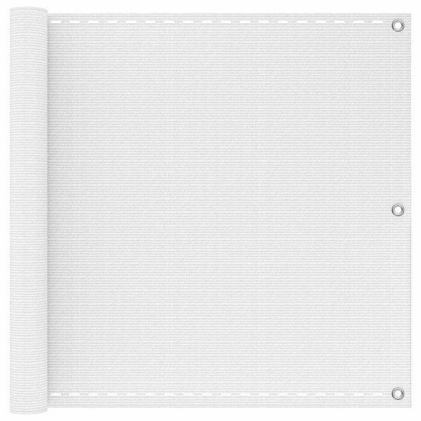Балконен екран Бяло 90 x 700 cm HDPE и алуминий