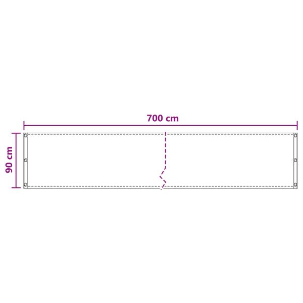 Балконен екран Бяло 90 x 700 cm HDPE и алуминий