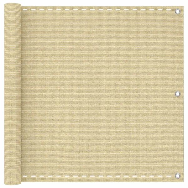 Балконен екран Бежово 75 x 800 cm HDPE и алуминий