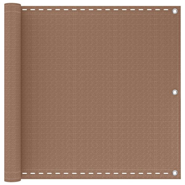 Балконен екран Таупе 90 x 700 cm HDPE и алуминий